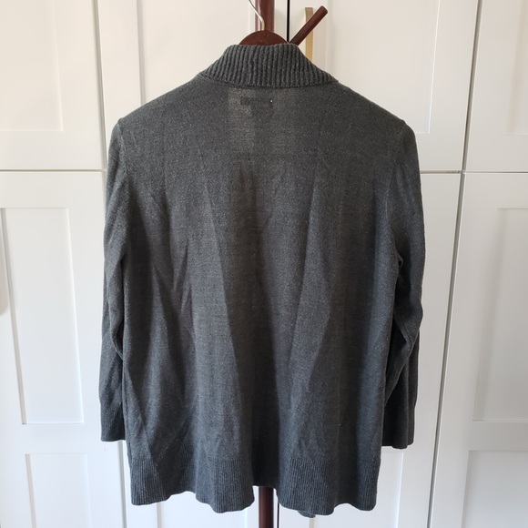 Croft & Barrow Charcoal Open Front Cardigan - Picture 2 of 4